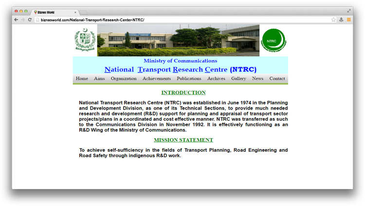 National Transport Research Center - NTRC