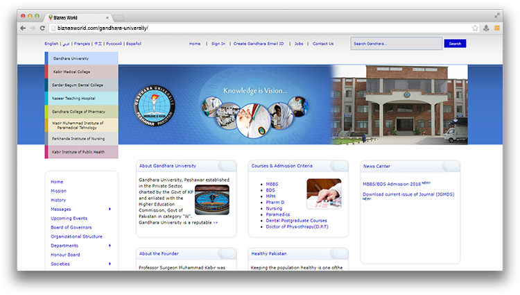 Gandhara University - Biznas World