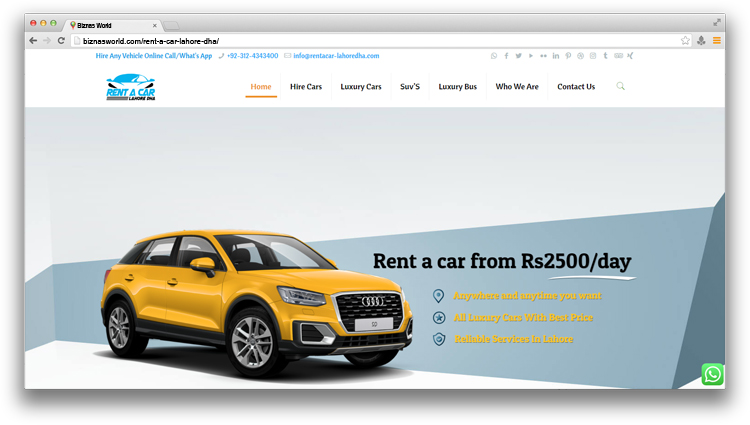 Rent a Car Lahore Dha