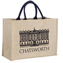 Jute Shopping Bag with Logo Print